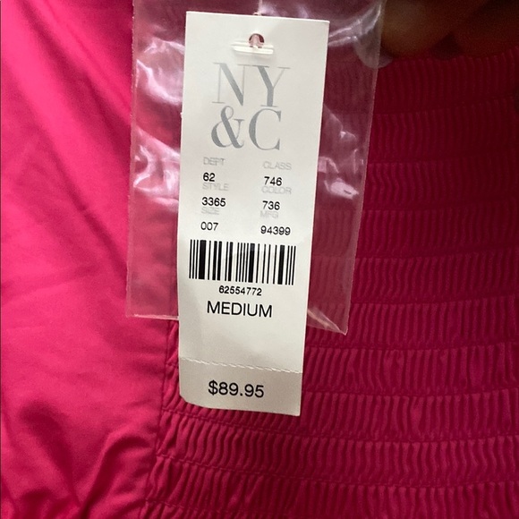 Née York & company Bright pink strapless Button Front Maxi dress Size M (B-13) - Picture 8 of 8